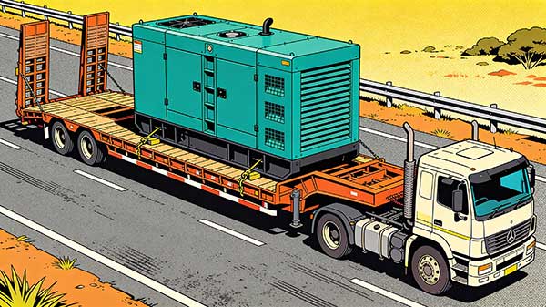 Prime mover and trailer prepared for interstate linehaul freight departing Melbourne